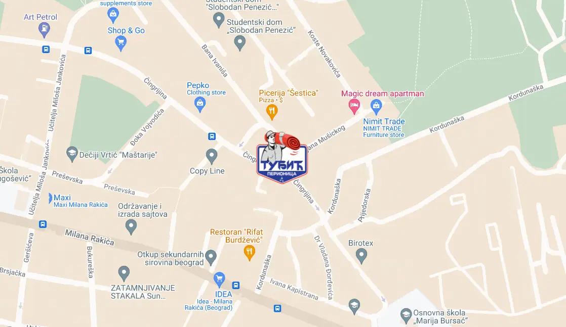 Mapa - Čingrijina 28G, Zvezdara